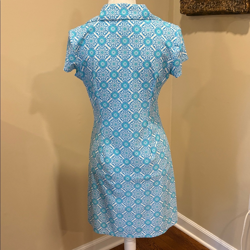 Jude Connally Turquoise Patterned Mini Dress - image 2